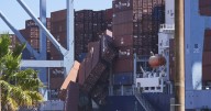 More than 60 containers fall off ship in Long Beach port