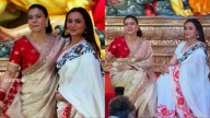Kajol And Rani Mukerji Shine In Regal Sarees At Durga Puja Pandal In Mumbai