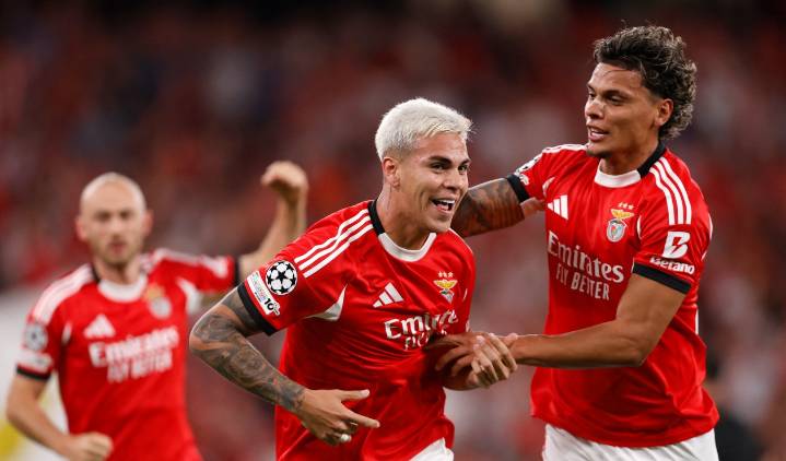 Richard Ríos no brilló; Benfica cayó ante Qarabag de otro colombiano