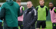 Brendan Rodgers laughs off Celtic narrative as he holds hands up over Michel Ange Balikwisha