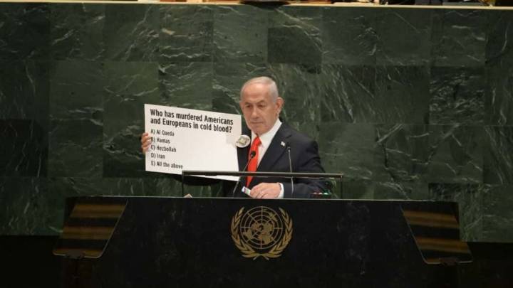 Netanyahu habla a los rehenes desde la Asamblea de la ONU: "Os traeremos de vuelta a casa"