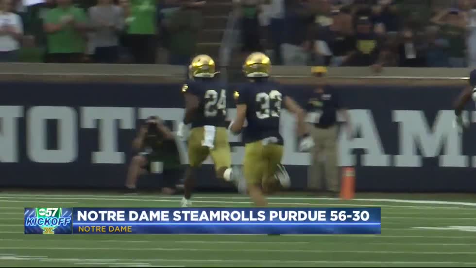 Irish football finally break through and torch Purdue 56
