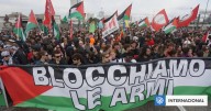 Miles de personas protestan en Italia por genocidio en Gaza y piden sanciones contra Israel