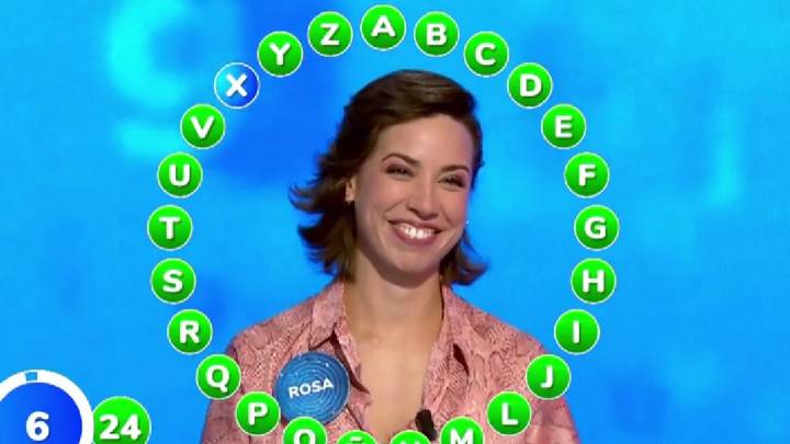 Rosa se queda por primera vez a una palabra de completar "El Rosco" de 'Pasapalabra'