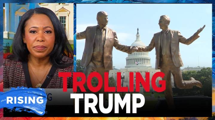 Statue of Trump and Epstein holding hands on National Mall prompts questions 