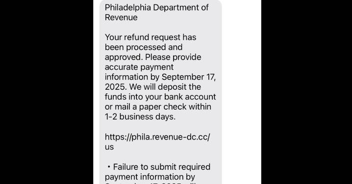 Philadelphia revenue department warns of text message phishing scam