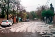 Tormenta en La Pampa: sorprendió el tamaño de las piedras caídas