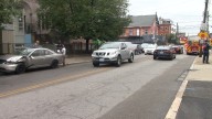 Fire truck struck by car in Providence