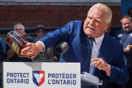 Doug Ford pours out bottle of Crown Royal over upcoming Ontario plant closure