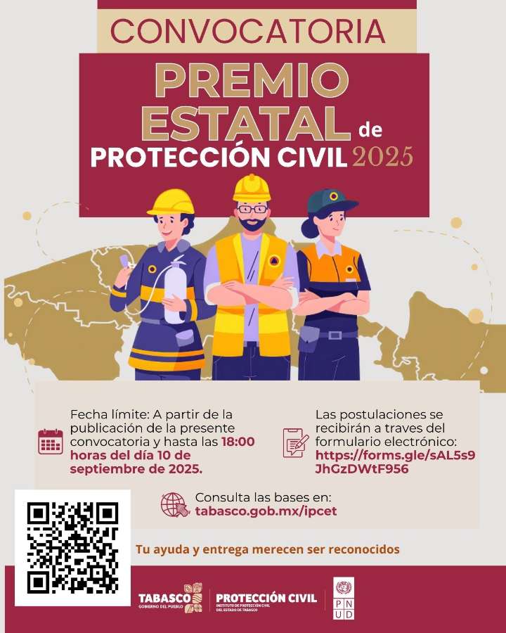 Lanza convocatoria del Premio Estatal de Protección Civil 2025