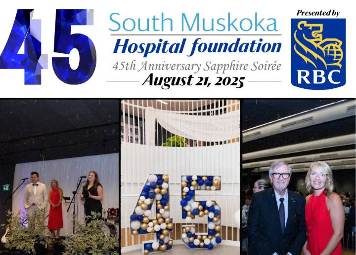 Community Shines at South Muskoka Hospital Foundation Sapphire Soirée Celebrating 45 years of Care