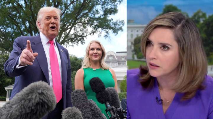 Trump Eggs On Karoline Leavitt to Trash ‘Stupid’ CBS Host