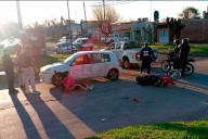 Motociclista herida tras accidente con un auto en una intersección de calles de Paraná