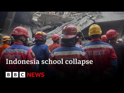At least three dead and dozens trapped after Indonesia school collapses