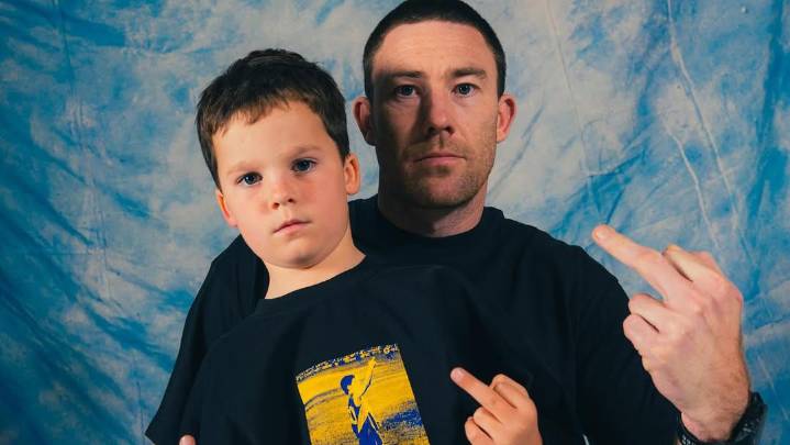 West Coast Eagles champion Jeremy McGovern and son Hudson launch cheeky Street X shirts after viral moment