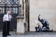 Banksy mural showing judge beating a protester to be removed from outside London court
