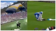 Paracaidistas de las Fuerzas Armadas de Honduras sufren aparatosas caídas durante desfile de Independencia