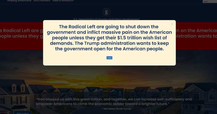 Trump administration uses taxpayer dollars to blame Democrats for government shutdown