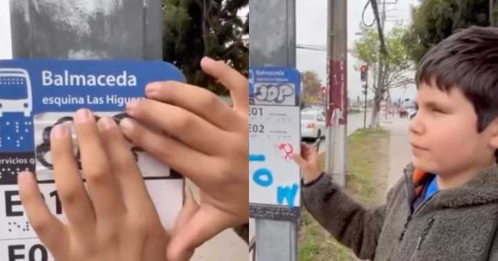 “Colaboren con la discapacidad”: Niño influencer ciego de La Serena denuncia falta de respeto al Braille en la zona