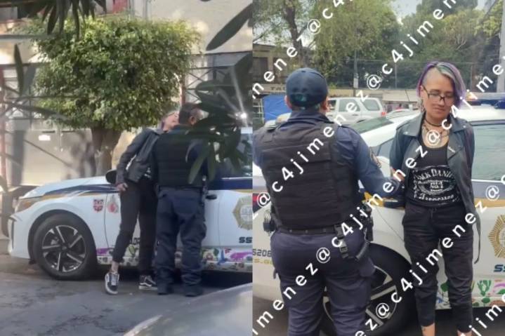 'Lady Patadas: Mujer agrede a golpes a policías y queda detenida