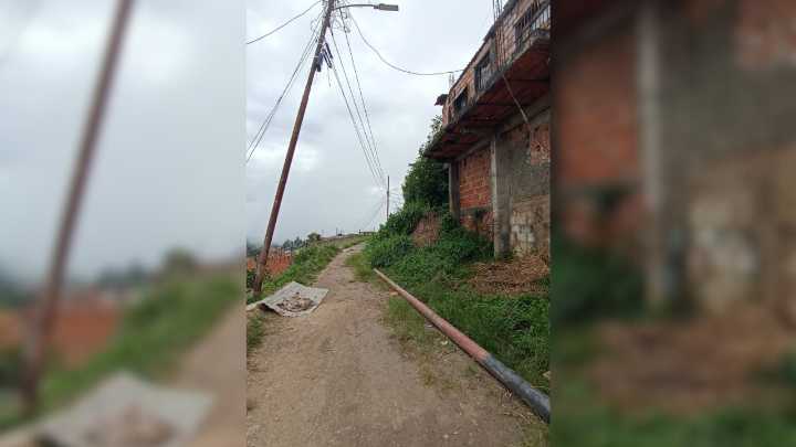 Postes doblados causan zozobra en Los Eucaliptos