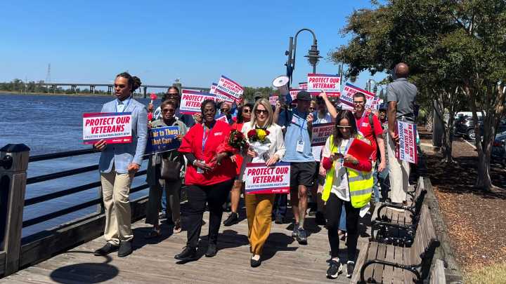 Nurses rally against staffing cuts and efforts to…