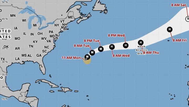 Gabrielle becomes a hurricane, projected to stay over the Atlantic