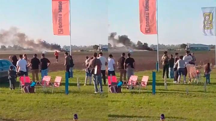 Córdoba: se estrelló un avión durante un festival aéreo y murieron dos tripulantes