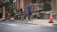 Debris at Philadelphia intersection two days after crash