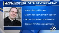 Lexington priest offers to cover funeral costs for infant in Laken Snelling case