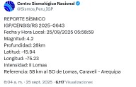¡TEMBLOR! Sismo de 4.2 de magnitud sacude Caravelí