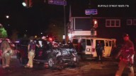 Buffalo Police respond to 2-car crash involving a church van