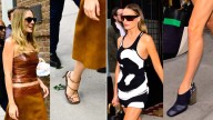 Margot Robbie Switches Between Mirrored Mules & Barely