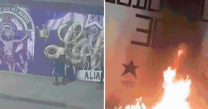 Sujetos no identificados queman y pintan las paredes del Estadio Matute de Alianza Lima
