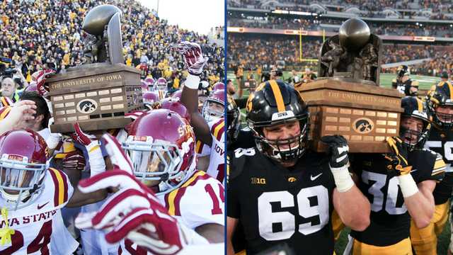 Cy-Hawk football: Photos from Iowa-Iowa State postgame celebrations since 2013