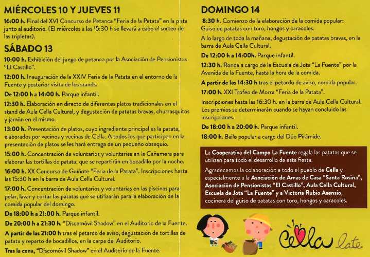 Todo preparado en Cella para una nueva edición de su Feria de la Patata