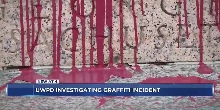 UW-Madison officials: Red paint graffiti found on several parts of Library Mall