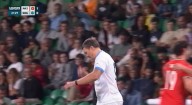 Oleksandr Usyk sparks outrage as he makes shock football appearance while nursing injury that delayed Joseph Parker fight