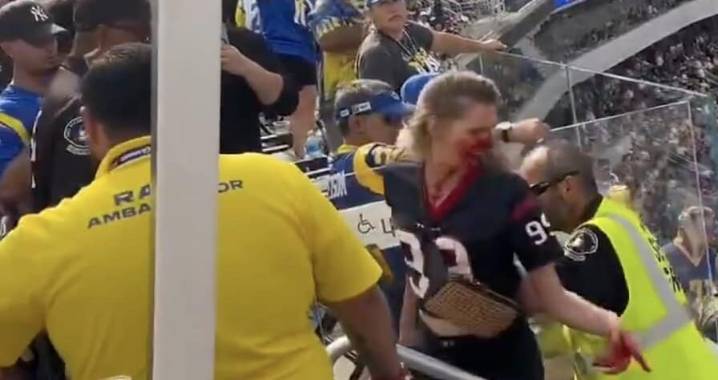 Female Texans Fan Left With Bloodied Face After Major Fight in the Stands