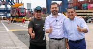 En compañía de Char y Dumek, Galán celebro la llegada de los vagones del metro de Bogotá a Cartagena.