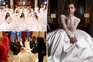 Young high-class debutantes decked out in white bridal-like gowns attend Queen Charlotte's Ball