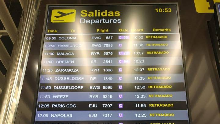 Al menos 84 vuelos retrasados y tres cancelados por las intensas lluvias en Mallorca