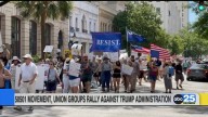 Protesters, union groups rally against local government and Trump administration