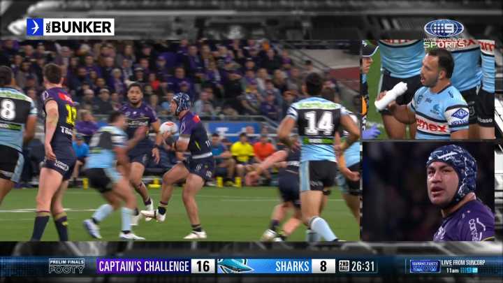 Hughes bleeds from Trindall's big hit