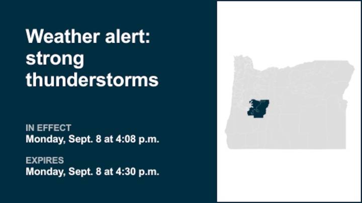 Thunderstorms with penny-sized hail in Lane County Cascade Foothills and Cascades of Lane County Monday