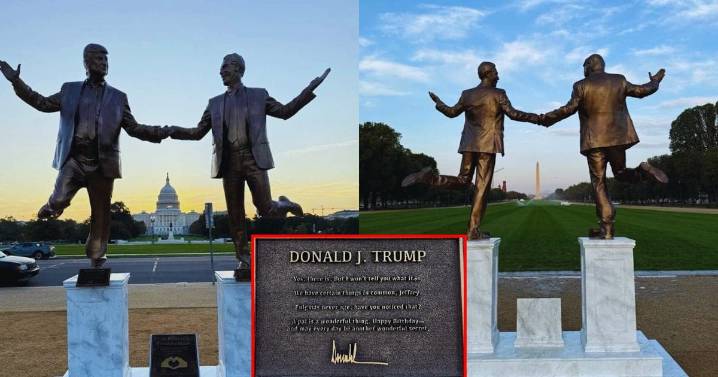Estatua de Trump y Epstein es retirada por “violación de permiso”, acusan esta acción de censura y se reabre debate sobre arte político y libertad de expresión
