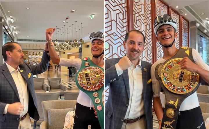 Isaac del Toro recibe espectacular cinturón conmemorativo del Consejo Mundial de Boxeo