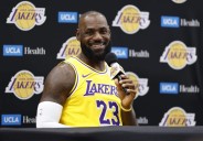Lakers' LeBron James is happy after tumultuous offseason, at least for now