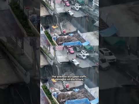 Road Collapses in Bangkok, Opening Up Massive Sinkhole