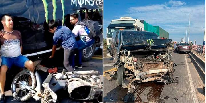 El motociclista que murió en el choque en cadena en el puente Chaco-Corrientes era un conocido delincuente de la zona